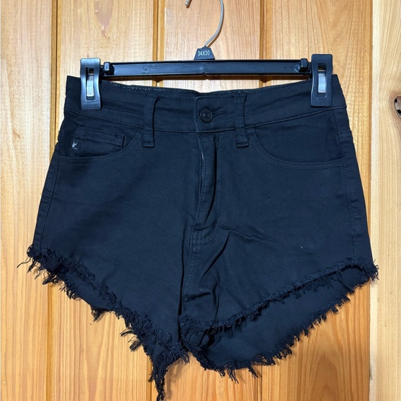 KanCan Pants - KanCan Black Frayed Hem Denim Shorts